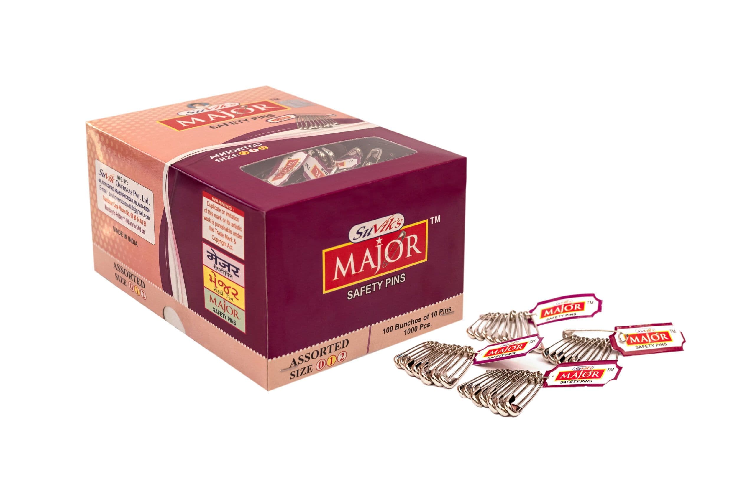 MAJOR Safety Pins Assorted Size